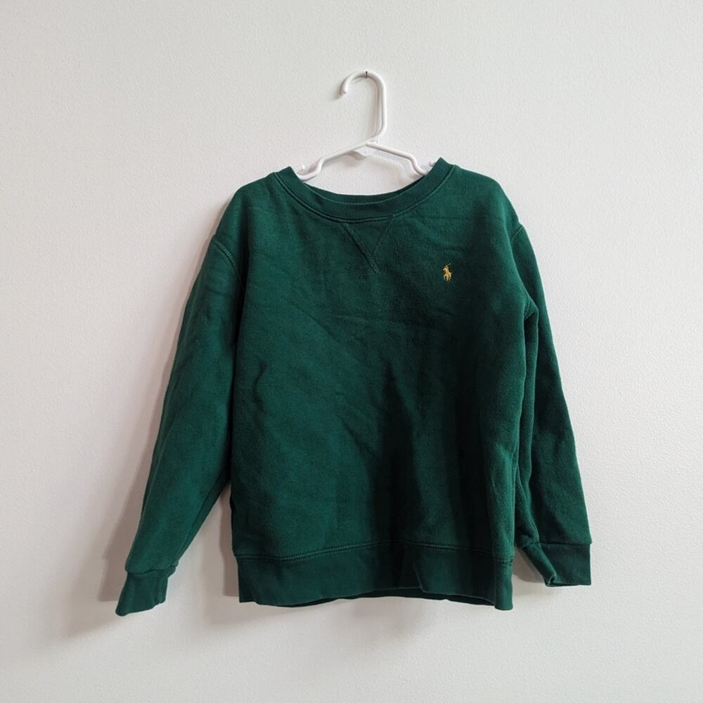 Polo Ralph Lauren Sweatshirt Boy Sz 7 Green Classic Pullover Preppy